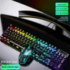 Teclado de jogo russo en teclado rgb backlight teclados e mouse gamer com fio para computador epacket27472367074