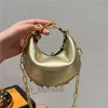 Designerskie torby hobo nadgarstka Półksiężycowe zamek błyskawiczny zabytkowy dolny złoty metalowy litera luksurys mini torba