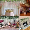Dekorative Blumenkränze, 12 Stück, künstliche Glyzinienranken, gefälschte Hängegirlande, Seide, lange Buschschnur, für Zuhause, Party, Hochzeit