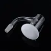 Wholesale 10mm 14mm Male Joint White Blender Spin Bangers Smoking Accessories Seamless Fully Weld Quartz Banger Nail Beveled Edge Tobacco Tool For Bongs Water Pipe