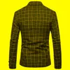 Abiti da uomo Blazer da uomo Moda Uomo Casual Plaid a quadri Abito con un bottone Blazer 2023 Giacca da uomo formale da lavoro slim fit