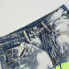 2021 Stylowy list haftowy bar barwnik mężczyzn proste workowate dżinsy spodni myte w trudnej sytuacji Hip Hop Denim Spods Spodnie T220803