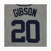 GlaNiK1 Uomo 20 Josh Gibson Greys JerseyS The Movie USA Negro Leagues Homestead Stitched film Baseball Bianco grigio S-3XL