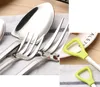 Rostfritt stålsked och gaffel Shovel Shape Design Fork-Spoon Long Handle Tabellery SN4660