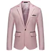 Al por mayor-Casual Traje para hombre Sólido Un botón Hombres Blazer rojo Aire libre Slim Fit Chaqueta Hombre Manga larga 8 Trajes de color caramelo Tallas grandes M-XXXL