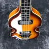 Hofner Sunburst Flame Maple 4 corde Basso elettrico per mancini Hollow Body Vintage CT Violino BB2 Bassi