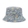 Cappello da bebè per bambini Cappello con cappello a fiori Stampato a fiori Cappelli a tesa avara Moda per bambini Topee Bella Ragazzo Ragazza Pescatore Cappello da sole da spiaggia GCB14695