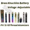 Em estoque BK Brass Knuckles Pré-aqueça a bateria de 900mAh Vapor Baterias de tensão ajustadas FIT 510 LINHAS CARTRIDAS DOURO GOLD SS Branco azul preto Rainbow E-Cigarettes
