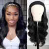 African Headscarf Wig Black Long Curly Hair Deep Wave Synthetische pruiken