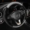 Steering Wheel Covers Bling Car Accessories Diamond Plush Cover For Women Universal Fit 15 Inch Rhinestone Center Console DecorSteering