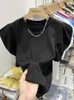 Maglietta femminile maglietta a maniche per maniche corte femminile da donna in cotone solido cotone estate 2022 chic topwomen sciolte
