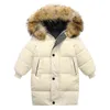 Winter New Children Large Wool Collar Camouflage Down Jacket Boys And Girls Medium And Long Cotton Jacket Thickened Warm Jacket J220718