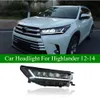 Montagem da luz da cabeça do sinal de giro de carro para o Toyota Highlander faróis DRL Daytime Lights High Beam Projector Lens 2012-2014