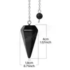 Natural Stone Pendant Crystals Pendulum för att dowsa svarta agater charms pendel spådom reiki helande smycken pendulos