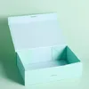 Confezione regalo 1 pz Magnete Flip Tinta unita Scatola pieghevole Stoccaggio fresco Imballaggio di cartone di compleanno con nastro 6 coloriGift