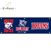 130GSM 150D Materiale Bandiera NCAA Belmont Bruins Stampa fronte-retro 1,5 * 5 piedi (45 cm * 150 cm) Ordito tessuto lavorato a maglia Banner decorazione volante casa giardino flagg