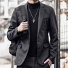 Casual ontwerp 2022 voor stijl winterleren jas pu faux zwart bruin klassieke vintage vintage plus fluweel dikke warme suede jas l220801
