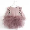 Girls Dresses Baby Girl Princess Tulle Fluffy Long Sleeve Infant Toddler Puffy Tutu Black Green Party Pageant Dance Clothes 110Y 220915