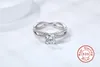 Anillos de boda Anillo de moissanita de plata esterlina Joyería de compromiso de moda para mujer Clásico Cuatro promesas para mujeresAnillos de bodaBoda