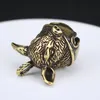 Decorative Objects & Figurines Brass Handicraft Keyring Casting Pig Magic Bell Key Car Button Wind Tibetan Bronze Creative Gift Home Decorat