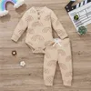 Citgeett Autunno Neonato Neonate Ragazzi Abiti Sole Arcobaleno Stampa Bottone a maglia Manica lunga Pagliaccetto Pantaloni Set di abbigliamento J220711