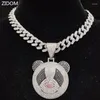 Pendentif Colliers Hommes Femmes Hip Hop Panda Collier avec 13mm Cristal Chaîne Cubaine HipHop Glacé Bling Mode Charme BijouxPendant Sidn22