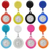 Colourful Pocket Watches Blank Badge Reel Retractable Nurse Doctor Silicone Watch Fashion Hospital Hang Clips Quartz Gift Watches Clock