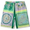 Tute da uomo Pantaloncini da uomo Set da spiaggia Camicie larghe con stampa di fiori di anacardio verde e due pezzi Estate maschile Casual in vacanza Completi da uomo