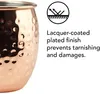 Moscow Mule Mugs Large Size 19oz 530ml Hammered Cups Stainless Steel Lining Pure Copper Plating Gold Brass Handles 3.7 inches Diameter x 4 inches Tall F0630