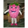 Simulering Pink Strawberry Mascot kostymer av hög kvalitet tecknad karaktär outfit kostym halloween vuxna storlek födelsedagsfest utomhus festival klänning