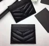 Designer Black Short Women Card Bag Soft Leather Metal Letter Logo Open Simple Fashion Womens Classic Luxury Brand Coin Purse Credit Card Bags