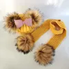 Caps & Hats Kids Hat Winter Toddler Faux Fur Butterfly Plumpy Tie Cap Beanie With Double Pom Scarf Ears For Girls AccessoriesCaps