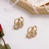 Baumeln Kronleuchter ZOVOLI Vintage Mode Gold Farbe Metall Tropfen Ohrringe Für Frauen Trendy Einfache Knoten Twist Statement Schmuck Geschenk