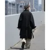 Мужские траншевые пальто осень серого черного плащного пальто мужчины мода негабаритное длинное пальто мужчины в корейском стиле рыхлый ветерный курт