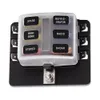 6 WAY BLADE FUSE BOX HOLDER med LED-varningslampa för bilbåt Marine Trike 12V 24V CY880-CN