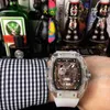 tourbillon Luxury Mens Mechanical Watch Richa Milles Rm052 Fully Automatic Movement Sapphire Mirror Rubber Watchband Swiss Wristwatc