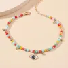 S3109 Fashion Jewelry Turklish Evil Eye Anklet For Women Evileyes Pendant Färgglada pärlor Ankletter