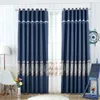 Luxury Embroidery Blackout Linen Curtain for Living Room Mirror Flower Pattern Window Curtains Drapes Bedroom Environmental W220421
