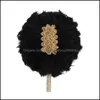 Andra heminredning Garden Bride Bridesmaid Feather Hand Fan Po Props 52cm x 45 cm Festlövar mticolor handgjorda dubbelsidiga afrikanska dro