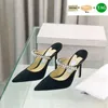 Dress Shoes Pumps Wedding Sandal Choos Sandals Crystal Strap Black Red Linen Ballet Pink Patent Heel Height Women Party London Bing 100 85 65 Mules