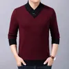 Mężczyźni Sweter Wysoka elastyczność Stylowa dekoracja guzika formalny wiosenny sweter L220730
