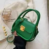 Moda Bolsas de ombro verde para mulheres Luxo PU couro crossbody Bag Small Flap Messenger Bag All Match Design Ladies Bolsas Y220405
