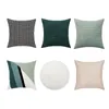 Cushion/Decorative Pillow Blue Line Embroidery Cushion Cover 45x45cm Sofa Tufted For Home Decor Geometric Black White Lattice Living RoomCus