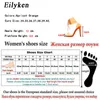 Eilyken PVC Jelly Lace-up Sandaler Öppna Toed High Heels Sexiga kvinnor Transparent klack Sandaler Party Pumps 11cm Sales Promotion 220516
