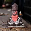 Fragrance Lamps Little Monk Backflow Incense Burner Waterfall Stick Holder Ceramic With 20pcs IncenseFragrance