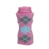 Dog Apparel Dogs Sweater Lattice Stylish Clothes For Pets Pink Black Knitted Sweaters Small Medium Size DogsDog