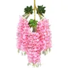Decorative Flowers & Wreaths Artificial Wisteria Hanging 12 Pcs Simulation Silk Flower Hydrangea For DIY Garland Vine String Home Party Deco