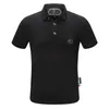 pleinxplein design heren poloshirt plein poloshirt T-shirt revers katoen slank eenvoudig korte mouw mode zwart 90812