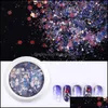 Nail Art Décorations Salon Santé Beauté Sirène Glitter Flakes Sparkly 3D Hexagon Colorf Paillettes Paillettes Vernis Manucure Ongles 8 Styles