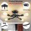 Semi -spoeling Monteer Moderne plafondlampen Fixture 4 -lights Zwart Vintage Mat Kroonluchter plafondlamp met E26 BLUMBAS VOOR LIDE ROOM SLAAPKAMER STUDIE GEBRUIKT